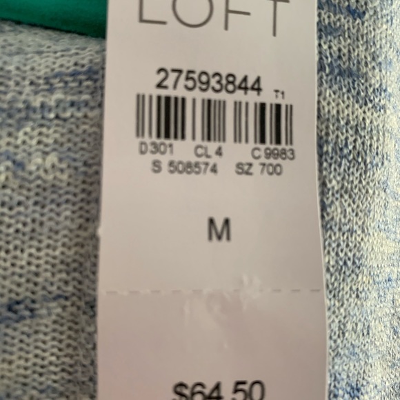 NWT Loft Light Blue Spacedye Open Cardigan Sweater - Picture 7 of 8